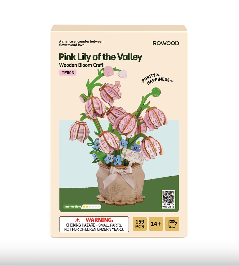Pink Lily of the Valley Wooden Bloom Craft Kit