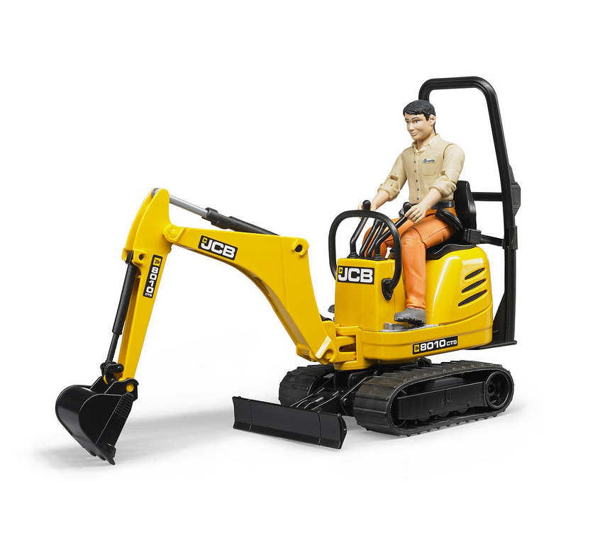 JCB Micro Excavator 8010 CTS and Construction Worker