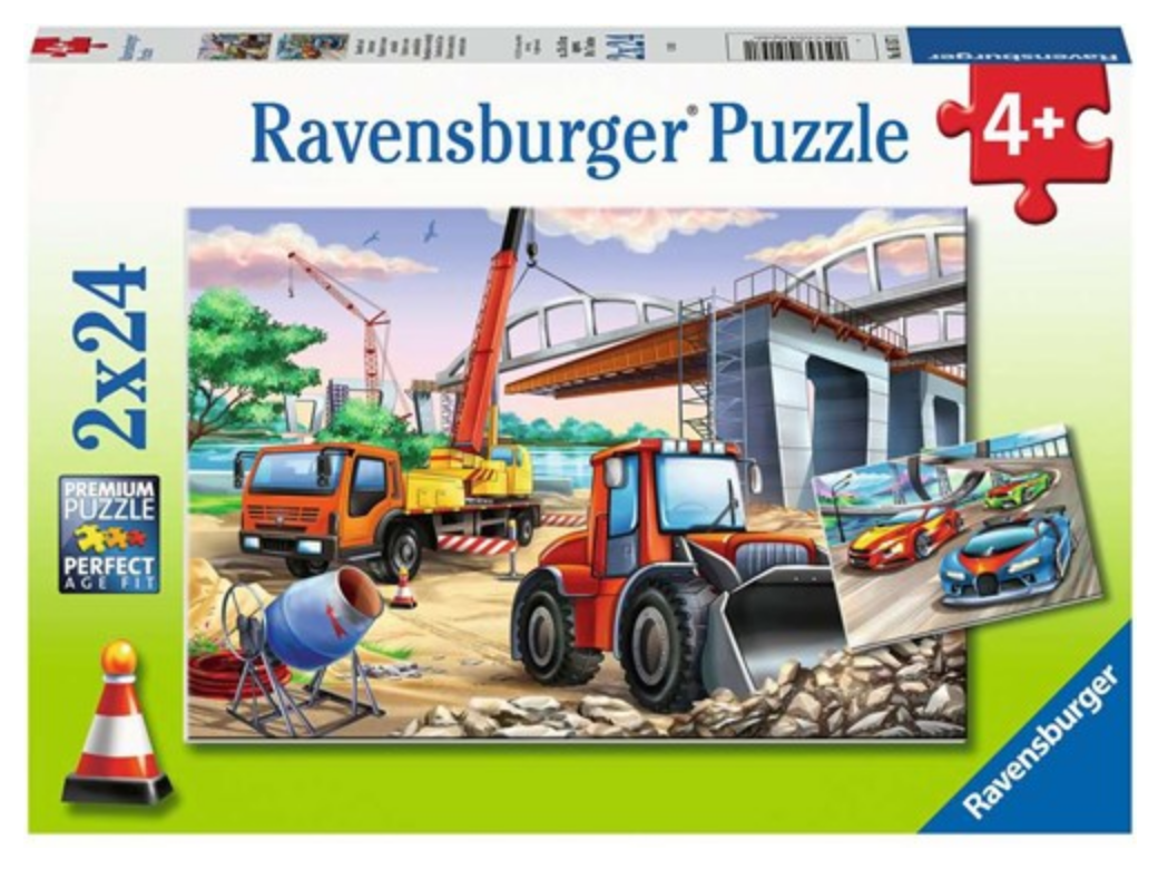 Construction & Cars 2 x 24 pc Puzzle