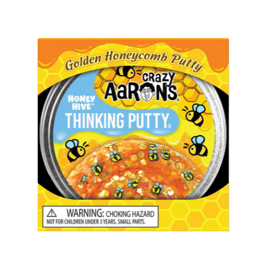 Crazy Aaron’s Thinking Putty – Honey Hive, 90 G, Mit Glitzer & Bienen-Details, Dehnbare Knete Für Kinder Ab 3 Jahren