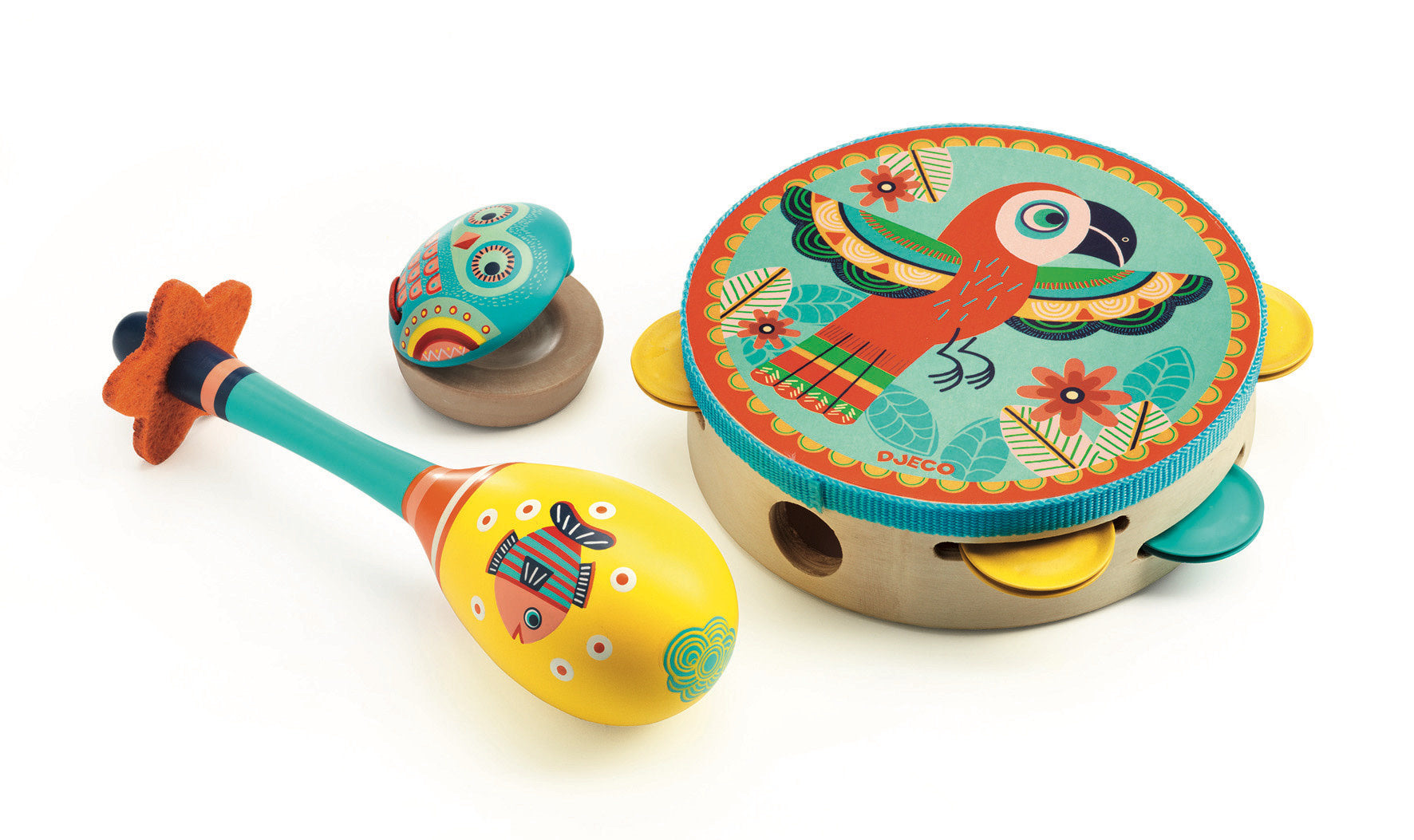 Animambo 3 Pc Set Tambourine - Maracas - Castanet