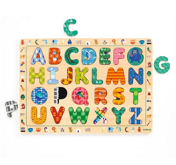 Djeco International ABC Wooden Puzzle DJ01808 — Busy Bee Toys