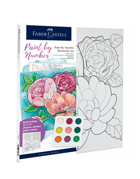 Watercolor Paint by Number: Bold Floral