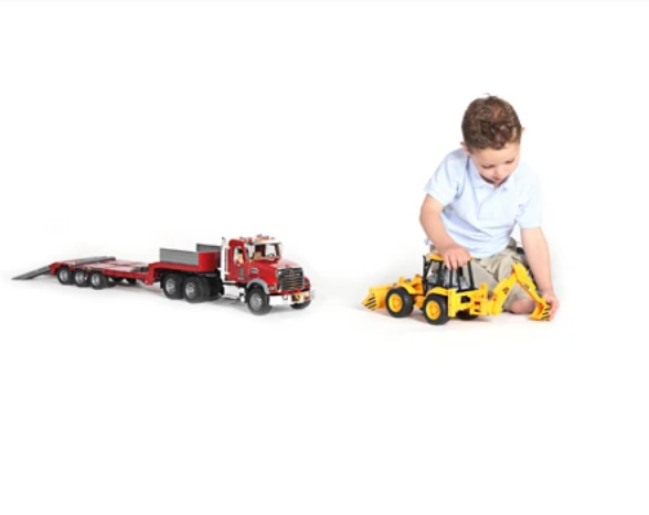 MACK Truck with Low Loader and JCB Backhoe