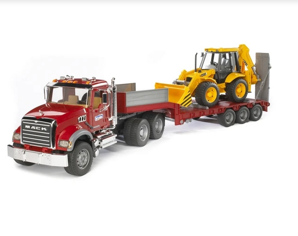 MACK Truck with Low Loader and JCB Backhoe