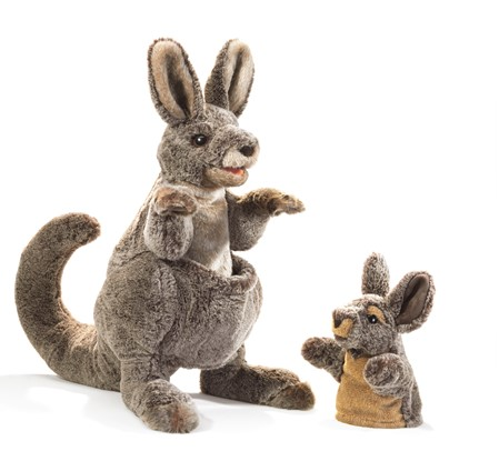 Kangaroo Puppet with Joey Finger Puppet