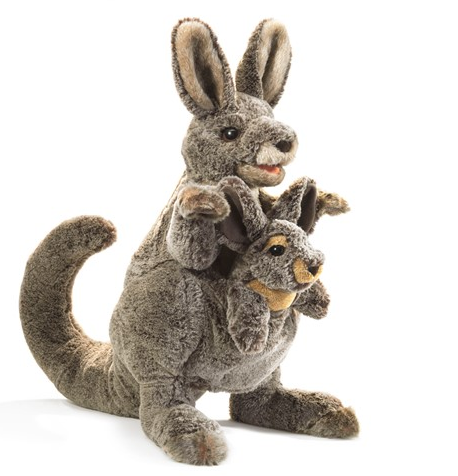 Kangaroo Puppet with Joey Finger Puppet