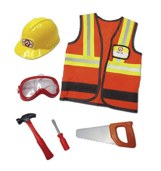 Construction Worker Set with 7 Accessories, Size 5-6