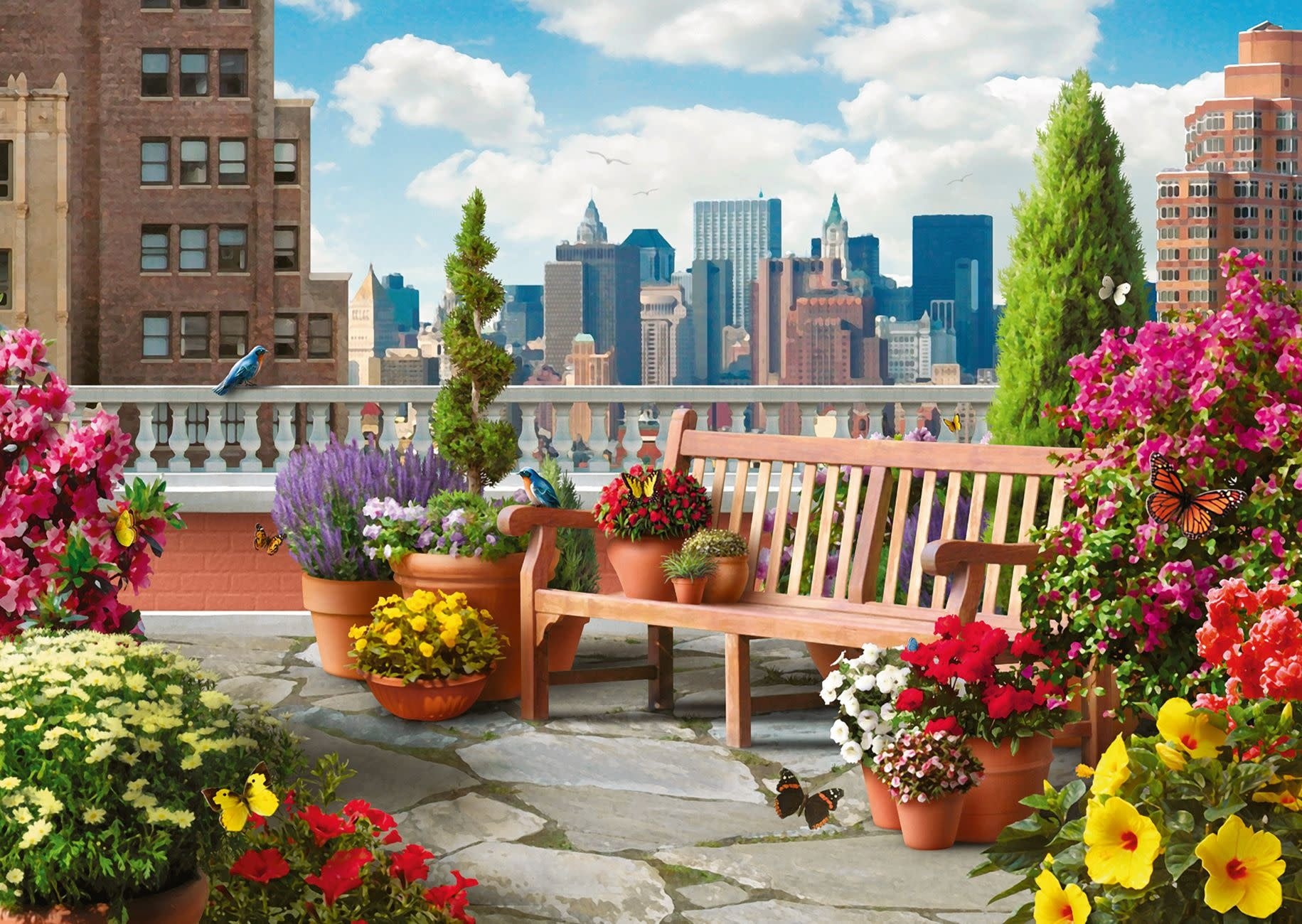 Rooftop Garden 500 pc Puzzle Large Format
