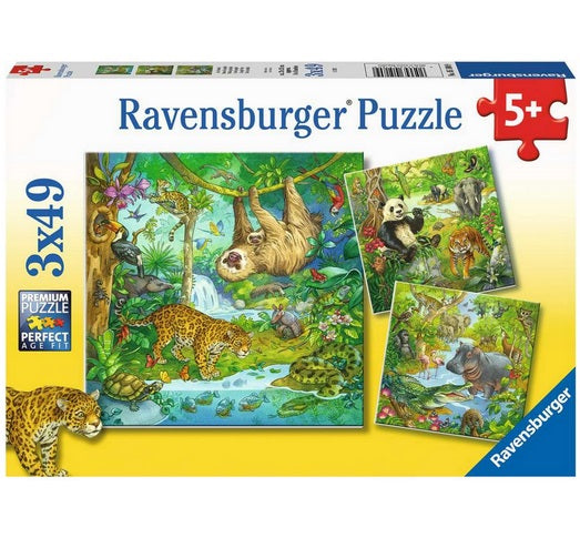 Jungle Fun 3 x 49 Piece Jigsaw Puzzles
