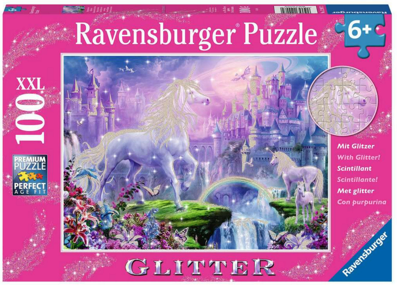 Unicorn Kingdom 100 pc Glitter Puzzle