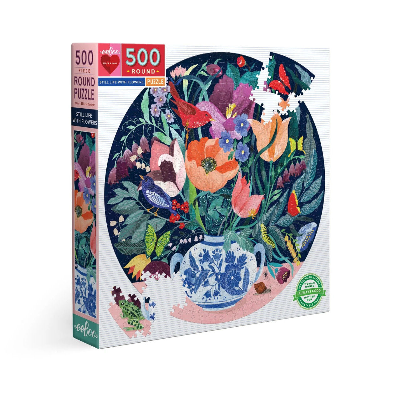 Still Life with Flowers 500 PC Round Puzzle