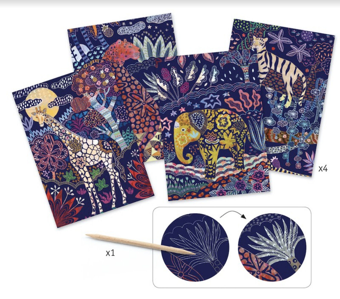 Lush Nature Scratch Art Cards