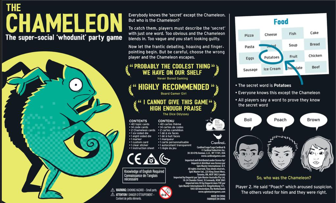 The Chameleon: The Super-Social 'Whodunit' Party Game