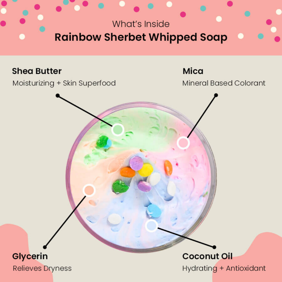 Rainbow Sherbet Whipped Soap - 4oz